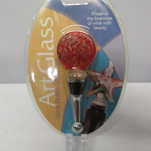 NWT! Hand-Crafted Art Glass Wine Bottle Stopper - Picture 1 of 3